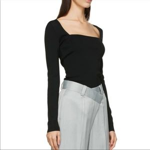 SOLD☁️ Theory square neck wool long sleeve knit top